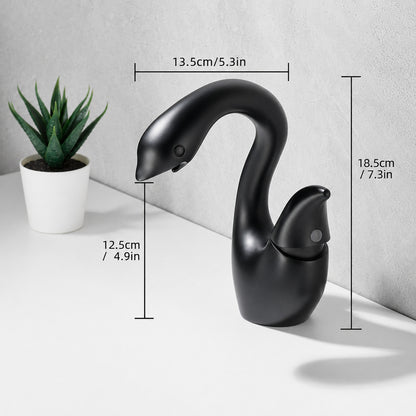 Swan-Shaped Modern Single-Hole Bathroom Faucet, Single-Handle Brass Basin Faucet