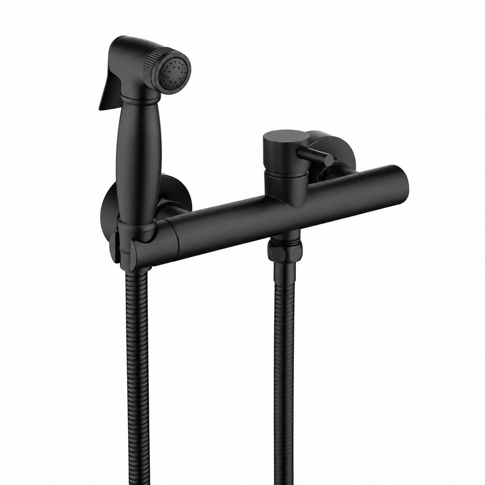 Lagomel wall-mounted single-handle bidet faucet, set in a Contemporary bathroom