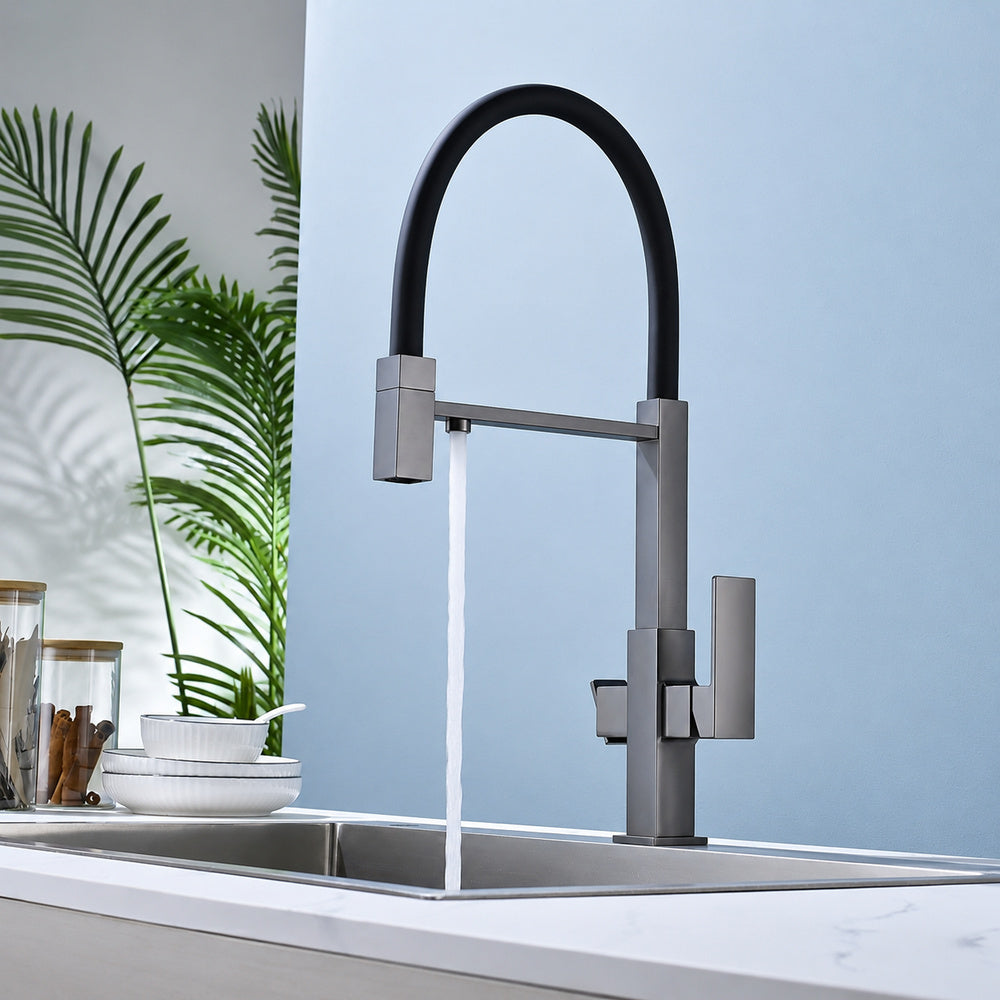 Vintage Widespread Bathroom Faucet, Double-Handle 3-Hole Sink Faucet, Chrome / Polished Gold
