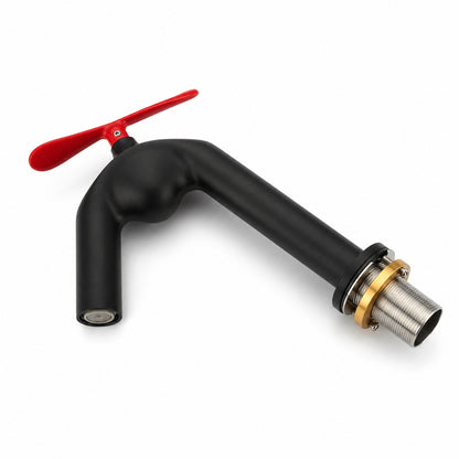Modern Single-Hole Bathroom Faucet with Propeller Handle, Black / White / Burgundy / Orange Red