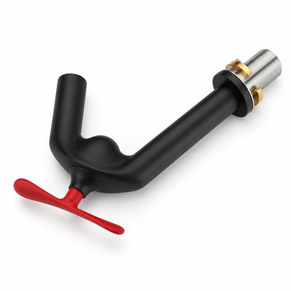 Modern Single-Hole Bathroom Faucet with Propeller Handle, Black / White / Burgundy / Orange Red