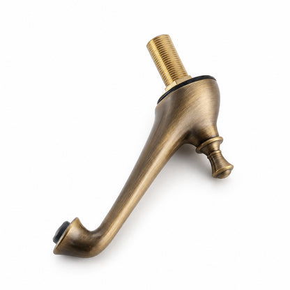 Antique Brass Retro Bathroom Faucet, 3-Hole Widespread Double-Handle Faucet