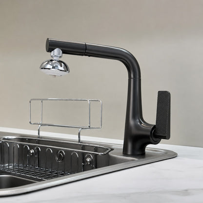 Modern Single-Hole Pull-Out Kitchen Faucet, Single-Handle Multi-Function Faucet, Gray / Silver / White / Multi
