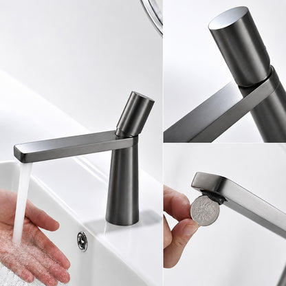 Modern Single-Hole Vessel Sink Faucet, Single-Handle Waterfall Spout Faucet, Matte White / Chrome / Matte Black / Gunmetal