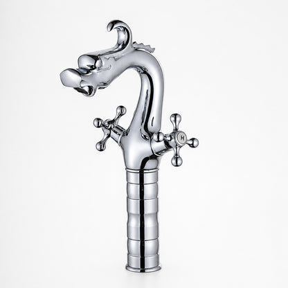 Modern Curved High Arc Bathroom Faucet, Single-Handle Single-Hole Brass Body Faucet