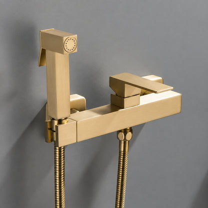 Wall-Mount Self-Cleaning Bidet Faucet, Single-Handle Two-Hole Faucet with Handheld Sprayer, Brushed Gold / Chrome / Gunmetal / Matte Black / Rose Gold
