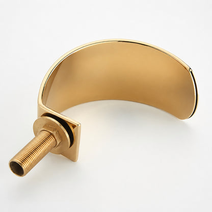 Modern Waterfall Widespread Bathroom Faucet, Double Knob Handle Brass Faucet, Brushed Gold / Matte Black / Chrome / Gunmetal / Matte White