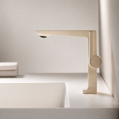 Modern Single-Hole Bathroom Faucet, Single-Handle Brass Faucet, Polished Gold / Chrome / Matte Black / Brushed Gold / Rose Gold / Matte White / Gunmetal