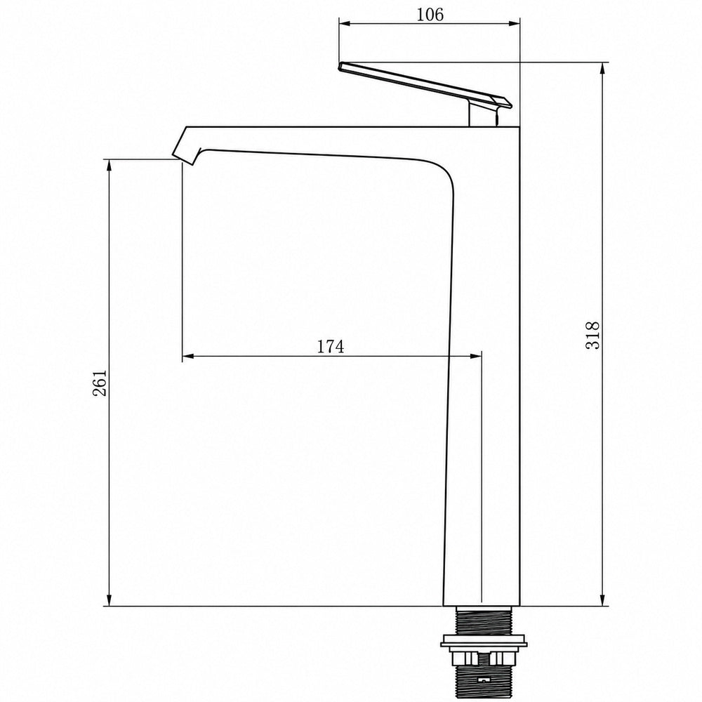 Modern Single-Hole Bathroom Faucet, Gunmetal Single-Handle Brass Faucet