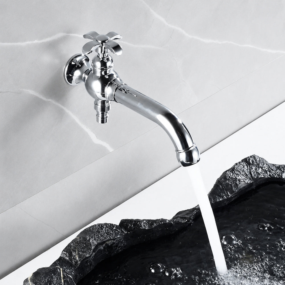 Vintage Wall-Mount Single Cold Faucet, Single-Handle Rotatable Spout Faucet