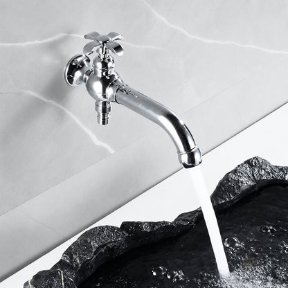 Vintage Wall-Mount Single Cold Faucet, Single-Handle Rotatable Spout Faucet
