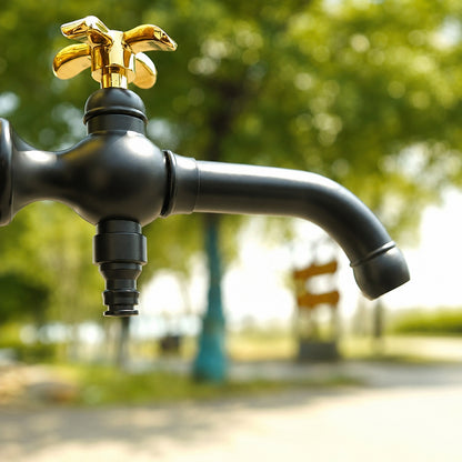 Vintage Wall-Mount Single Cold Faucet, Single-Handle Rotatable Spout Faucet