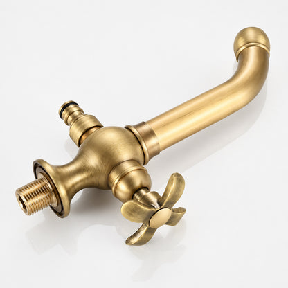 Vintage Wall-Mount Single Cold Faucet, Single-Handle Rotatable Spout Faucet