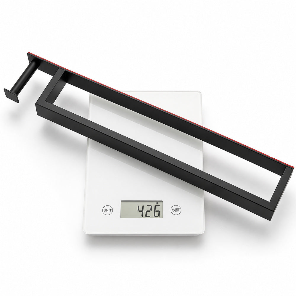Modern Wall-Mounted Stainless Steel Towel Bar, Self-Adhesive Towel Rack with Integrated Hook, Matte Black / Chrome / Brushed Nickel / Brushed Gold