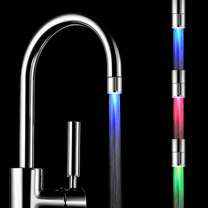 Chrome LED Changing Faucet Aerator, Water Powered Glow Tap Light Attachment
