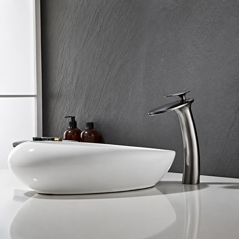 Modern Waterfall Vessel Bathroom Faucet, Single-Hole Single-Handle Faucet