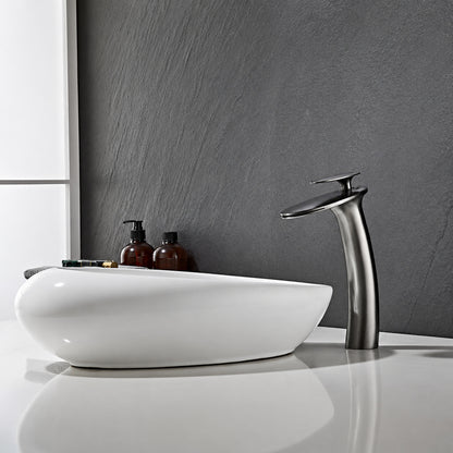Modern Waterfall Vessel Bathroom Faucet, Single-Hole Single-Handle Faucet