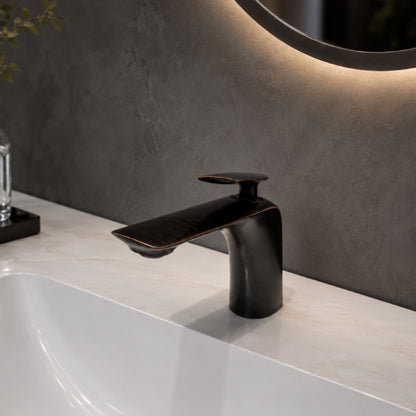 Waterfall Bathroom Sink Faucet, Single-Handle Oil-Rubbed Bronze
