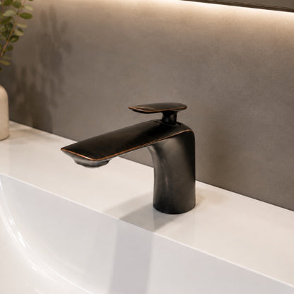 Waterfall Bathroom Sink Faucet, Single-Handle Oil-Rubbed Bronze