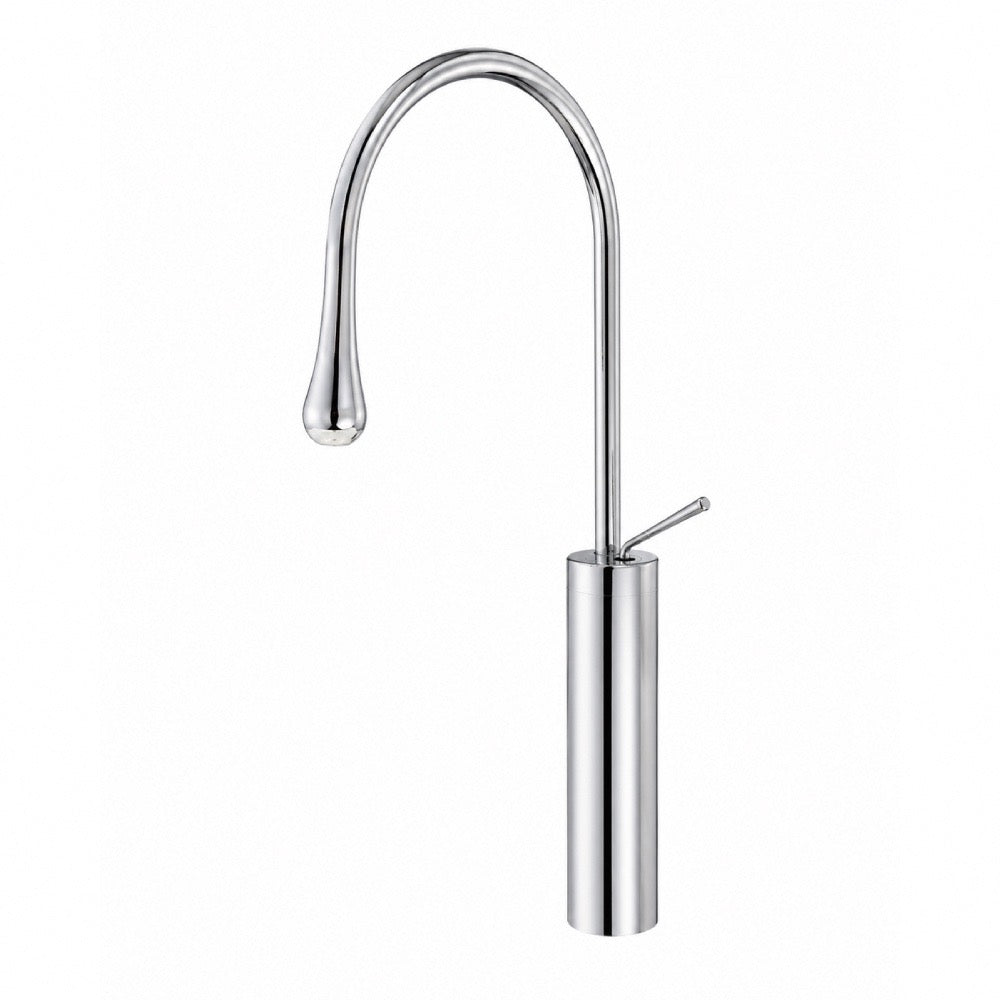 High-Arc Single-Handle Vessel Sink Faucet, Polished Chrome