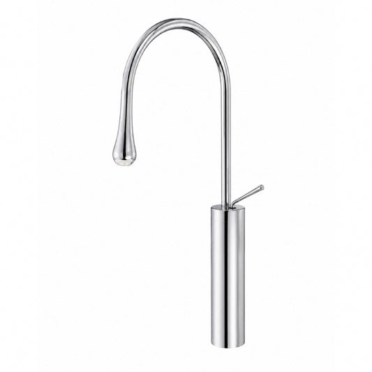 High-Arc Single-Handle Vessel Sink Faucet, Polished Chrome