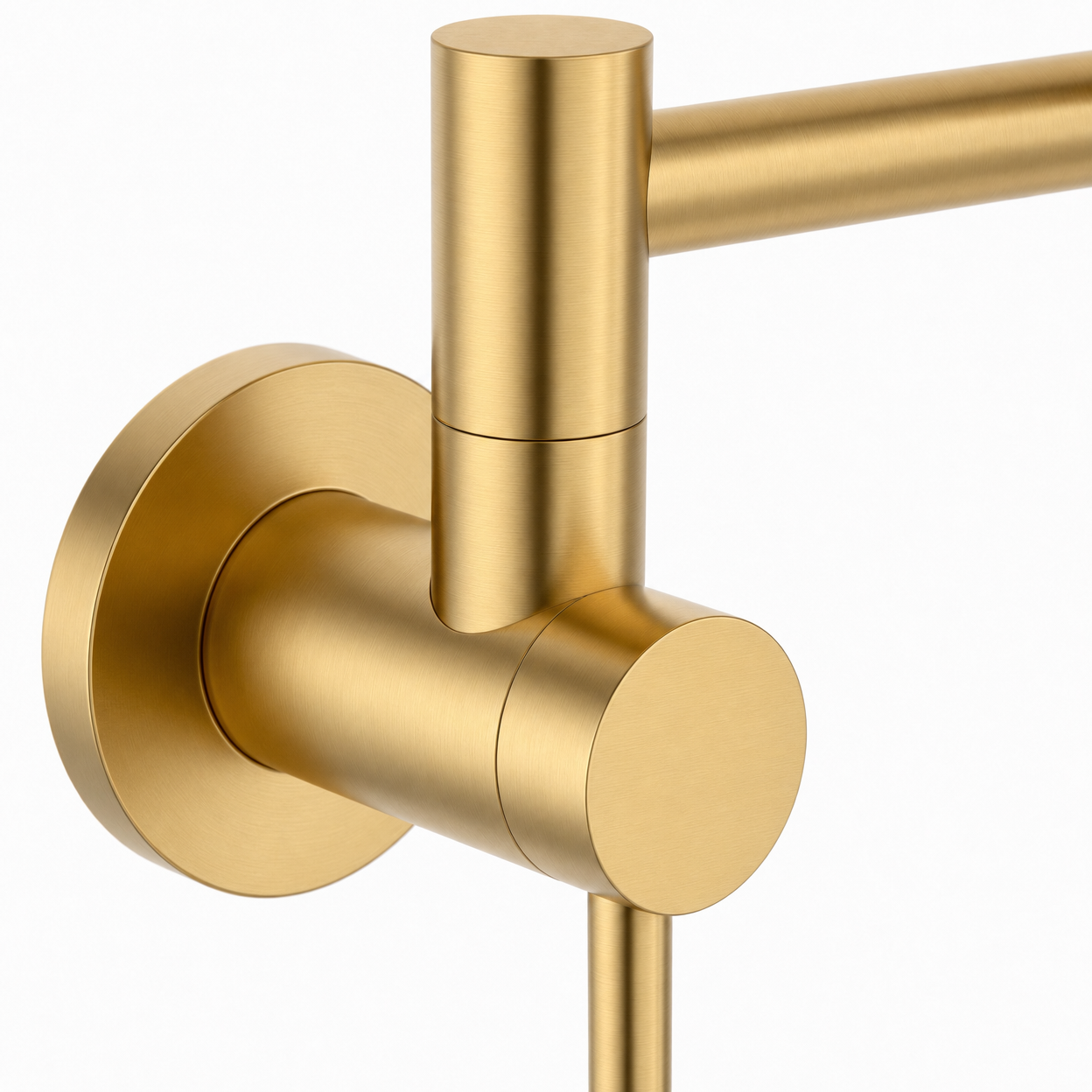 Wall-Mount Dual Joint Folding Pot Filler Faucet, Brushed Gold