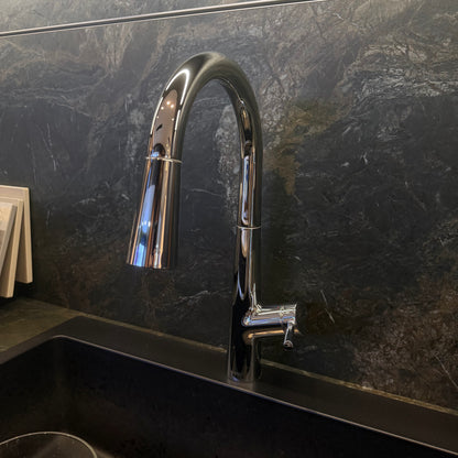 Modern Pull-Down Kitchen Faucet with High-Arc Spout, Polished Chrome