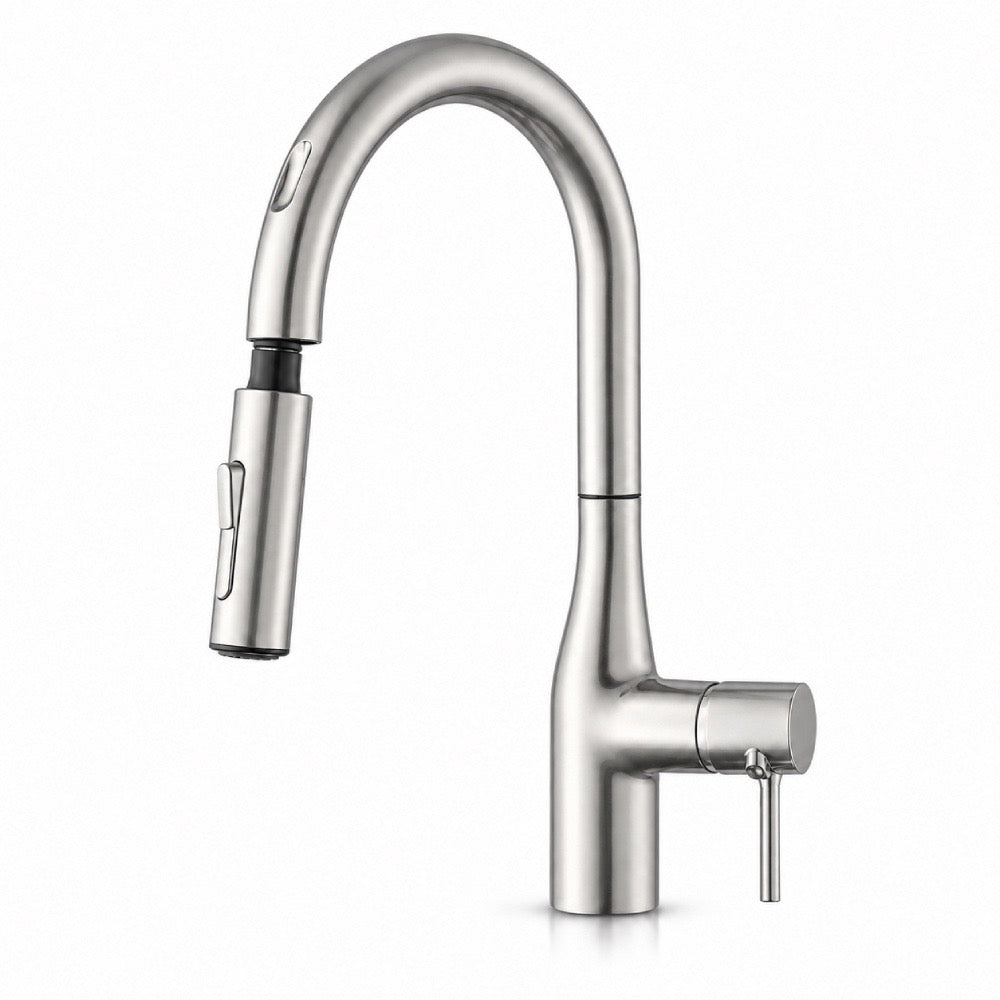 Pull-Down Kitchen Faucet with Dual-Function Sprayer, Brushed Nickel