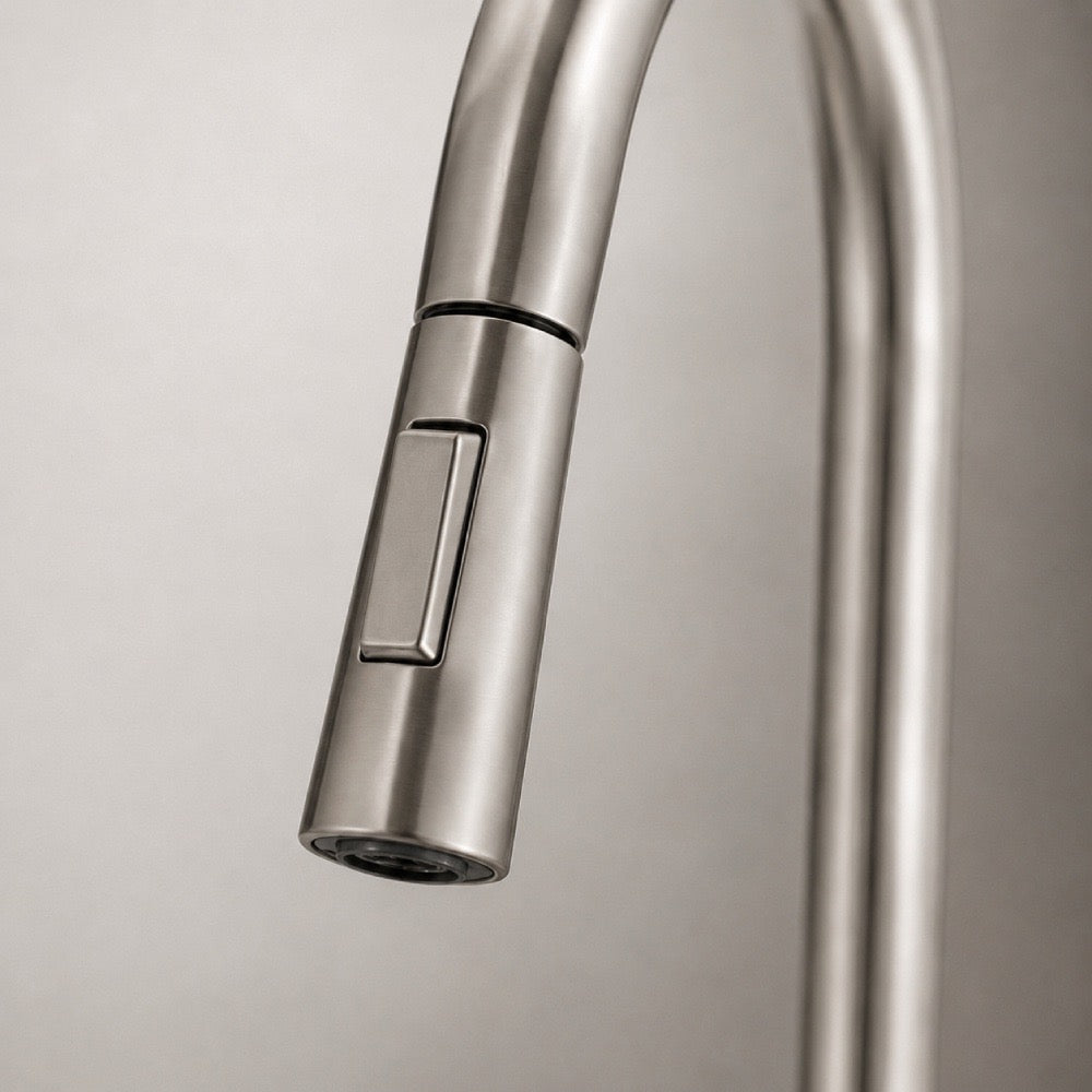 Pull-Down Kitchen Faucet with Dual-Function Sprayer, Brushed Nickel