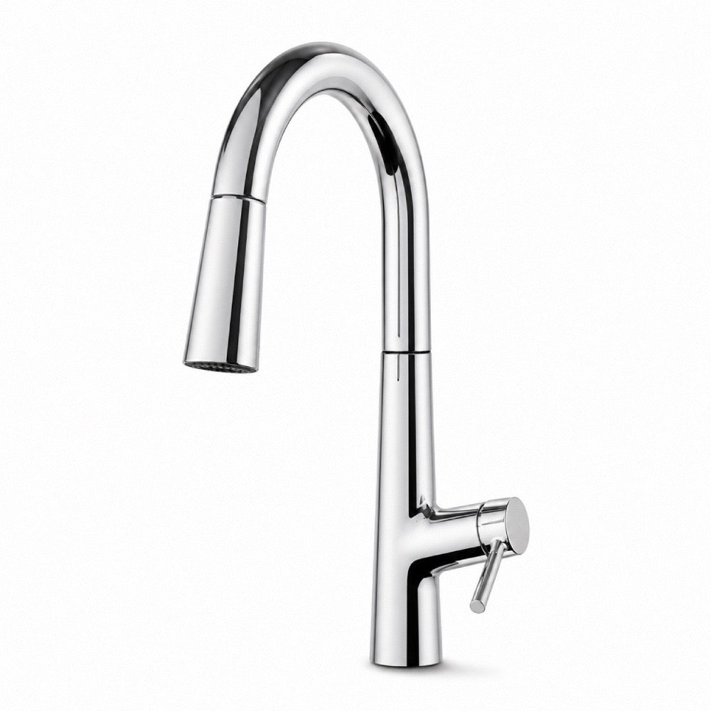 Modern Pull-Down Kitchen Faucet with High-Arc Spout, Polished Chrome