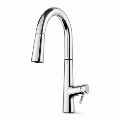 Modern Pull-Down Kitchen Faucet with High-Arc Spout, Polished Chrome