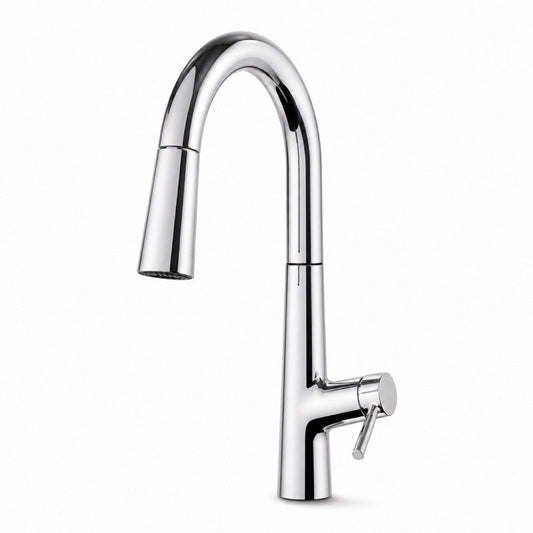 Modern Pull-Down Kitchen Faucet with High-Arc Spout, Polished Chrome