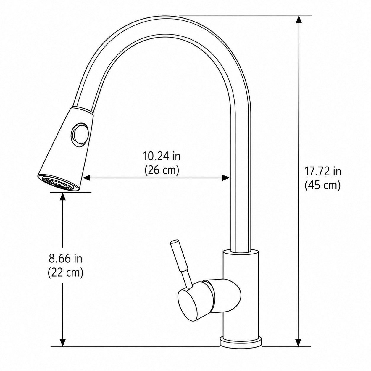 Modern Pull-Down Kitchen Faucet, Single-Handle High Arc Stainless Steel Faucet, Brushed Nickel / Chrome