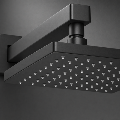 10-Inch Rain Shower Head Thermostatic Shower System, Matte Black