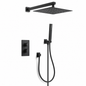 10-Inch Rain Shower Head Thermostatic Shower System, Matte Black