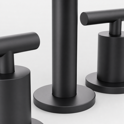 Widespread Two Handle 3-Hole Bathroom Sink Faucet, Matte Black
