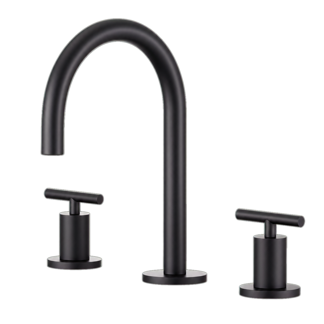 Widespread Two Handle 3-Hole Bathroom Sink Faucet, Matte Black