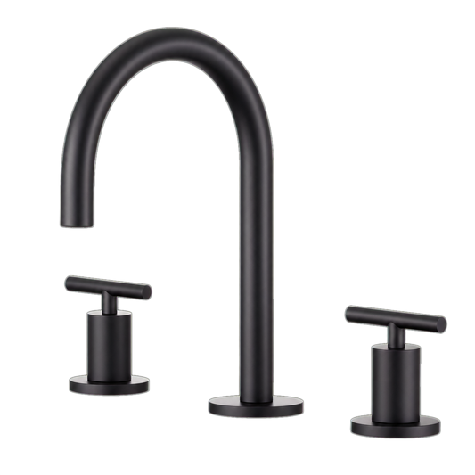 Widespread Two Handle 3-Hole Bathroom Sink Faucet, Matte Black