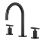Widespread Two Handle 3-Hole Bathroom Sink Faucet, Matte Black