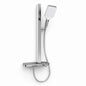 Wall-Mounted Thermostatic Shower Panel with Handheld Shower, Polished Chrome