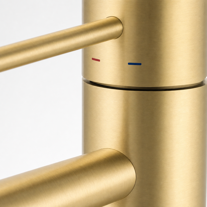 Modern Single Handle 1-Hole Bathroom Sink Faucet, Brushed Gold