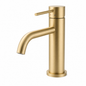 Modern Single Handle 1-Hole Bathroom Sink Faucet, Brushed Gold