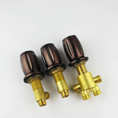 Waterfall Oil-Rubbed Bronze Roman Tub Faucet, 3-Handle Brass Tub Faucet with Handheld Shower