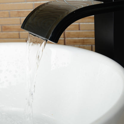 Oil-Rubbed Bronze Waterfall Vessel Sink Faucet, Single-Handle Single-Hole Faucet