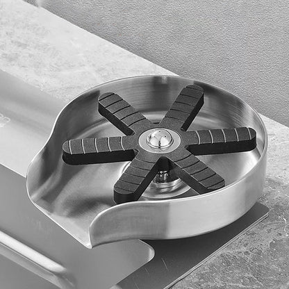 Press-Down Stainless Steel Glass Rinser, Cup Rinser with G1/2 Hose, Matte Black / Brushed Nickel / Gunmetal