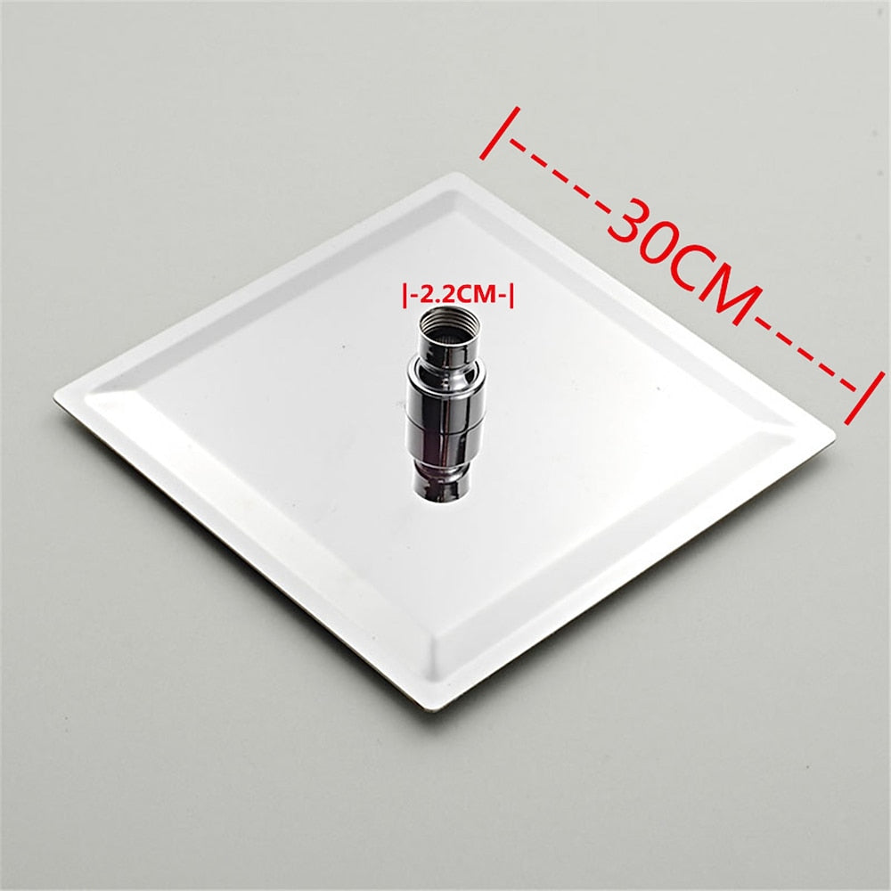 Chrome Contemporary Rectangular Rainfall Shower Head, Ceiling-Mount Spray Shower Head