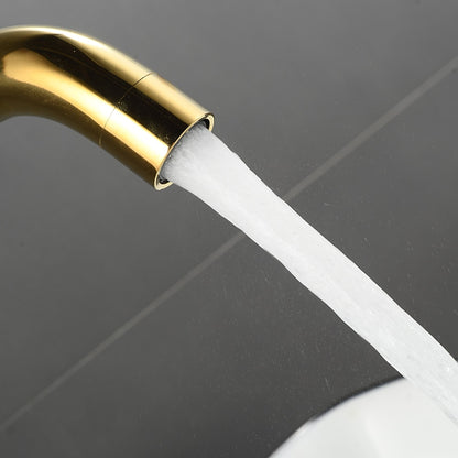 Wall-Mount Single-Handle Bathroom Faucet, Brass Sink Faucet with Swivel Spout / Cross Handle, Matte Black / Antique Brass / Chrome / Polished Gold / Gunmetal / Stainless Steel / Polished Brass
