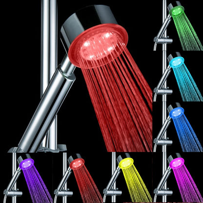 LED -Changing Chrome Handheld Shower Head, 2-Mode Spray Hand Shower