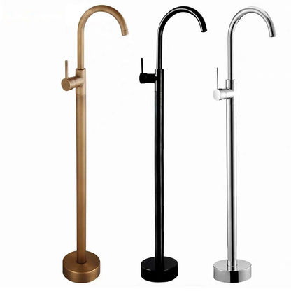 Freestanding Single-Handle Vessel Sink Faucet, Retro High Arc Spout Bathroom Faucet, Antique Brass / Chrome / Gunmetal