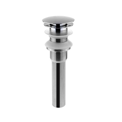 Chrome Brass Pop-Up Sink Drain with Overflow, Contemporary Bathroom Vanity Basin Sink Drain